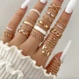 Комплект бижута - 22 броя пръстени, налични в цвят сребро или злато, снимка 7