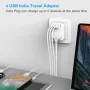Нов UK към Индия адаптер с 4 USB порта и USB-C, 5 в 1 за пътуване, снимка 7