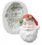 Дядо Коледа с имели на шапка силиконов молд форма фондан шоколад гипс, снимка 1 - Форми - 33401687