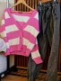  НОВА розово бяла жилетка, снимка 1 - Блузи с дълъг ръкав и пуловери - 39560877