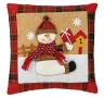 Коледна декоративна Възглавница, 3D Снежен човек, 35x35см, снимка 1