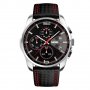 Мъжки часовник 022, черен с червено, с дата и хронометър, снимка 1