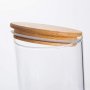 Стъклен буркан с бамбуков капак Кръгъл,12х10см , снимка 3