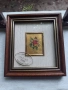 Картина миниатюра със златно фолио подпис рамка сертификат, снимка 1