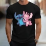 Нова мъжка тениска с героите Стич и Ейнджъл (Stitch & Angel), снимка 2