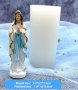 3D Дева Мария Богородица тънък цилиндър силиконов молд форма фондан гипс смола свещ, снимка 1 - Форми - 37901076