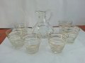 ретро стъклени чаши чашки и каничка , снимка 5