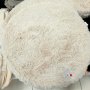 Бяло кръгло кожено пухкаво рошаво килимче, снимка 1 - Килими - 26917986