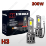 2024 Модел 200W LED Диодни крушки H3 12V 300% Светлина, Умален модел, снимка 1