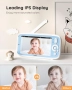 Видео бебефон BOIFUN VB805 с 300 метра обхват, 5 инча, IPS, без Wi-Fi 360° PTZ  камера, VOX..., снимка 3