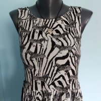 Еластична маркова рокля тип туника в зебра принт "H&M"® / унисайз , снимка 3 - Рокли - 36934530