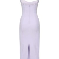 BEC+BRIDGE виолетова дълга рокля с презрамки, размер XS, миди , снимка 11 - Рокли - 43647272