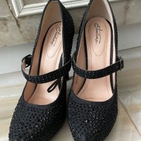 Официални черни обувки на ток , снимка 2 - Дамски обувки на ток - 40339309
