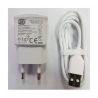 Мрежово зарядно устройство REZ, модел RE-10, 2.1 A, 2 в 1 USB+Data cable+Кабел Type-C, снимка 2 - Оригинални зарядни - 28101814