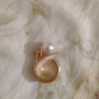 Многослоен пръстен с голяма перла, снимка 2 - Пръстени - 37812769