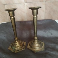два бронзови свещника, снимка 1 - Антикварни и старинни предмети - 32507470