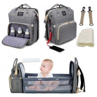 Многофункционална чанта за майки, раница за принадлежности, снимка 1 - За бебешки колички - 37322623