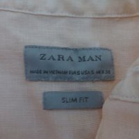 Мъжка риза с дълъг ръкав от лен Zara, снимка 4 - Ризи - 29057992