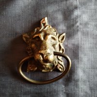  бронзова апликация-лъвска глава, снимка 1 - Антикварни и старинни предмети - 27304893