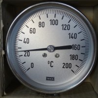биметален термометър Wika thermometer ф100mm, 0/+200°C, L-650mm, снимка 2 - Резервни части за машини - 37083728