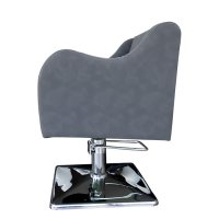 Луксозен фризьорски стол с мека гладка сива тапицерия A5000, снимка 2 - Фризьорски столове - 37424670
