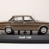 Audi 100 1969 - мащаб 1:43 на Minichamps моделът е нов в PVC дисплей-кейс, снимка 13 - Колекции - 43034908
