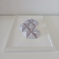 3D лилаво сърце, оригами, в рамка, декорация за стена, подарък, снимка 5 - Декорация за дома - 34772146