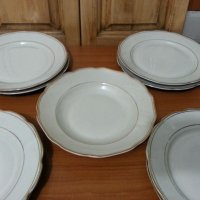 Стар български порцелан чинии за основно , снимка 1 - Антикварни и старинни предмети - 38583169