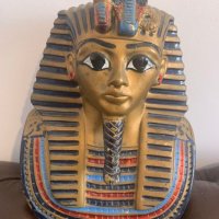 Уникална масивна ръчно рисувана статуетка-Тутанкамон(4кг), снимка 5 - Антикварни и старинни предмети - 39159893