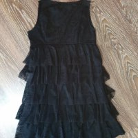Черна рокля с дантела Zara 38-M-30лв.НОВА, снимка 4 - Рокли - 39460214