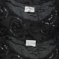 Ribbel дамска копринена черна блуза с пайети 100% коприна, снимка 4 - Корсети, бюстиета, топове - 33329046