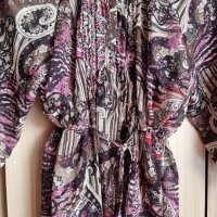 Красива, елегантна, прозрачна блуза, с три четвърти ръкав, в розова щампа , снимка 16 - Блузи с дълъг ръкав и пуловери - 39568498