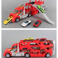 Автовоз с катапулт и 6 метални коли, снимка 2 - Коли, камиони, мотори, писти - 43824203