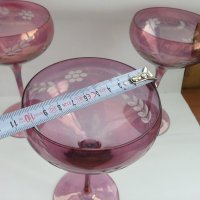 Ретро стъклени чаши цветно стъкло , снимка 2 - Антикварни и старинни предмети - 37552695
