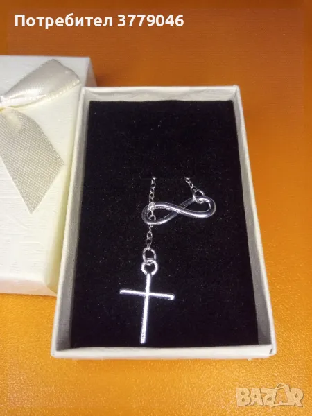Колие със символ безкрайност и кръст , снимка 1