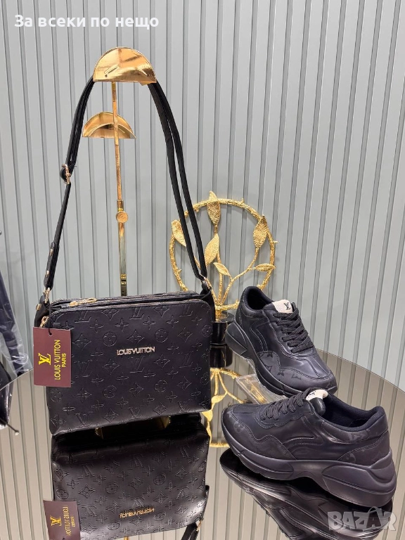 Louis Vuitton Комплект Дамски Маратонки и Дамска Чанта - Налични Различни Цветове И Модели Код SK407, снимка 1