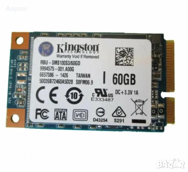 M-Sata Kingston SSD 60GB / 100% , снимка 1