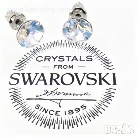 Обеци на винт с кристали SWAROVSKI MOONLIGHT, снимка 1