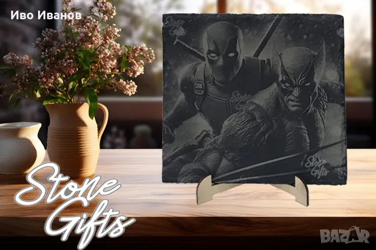 Гравирана гранитена плочка Deadpool, снимка 1