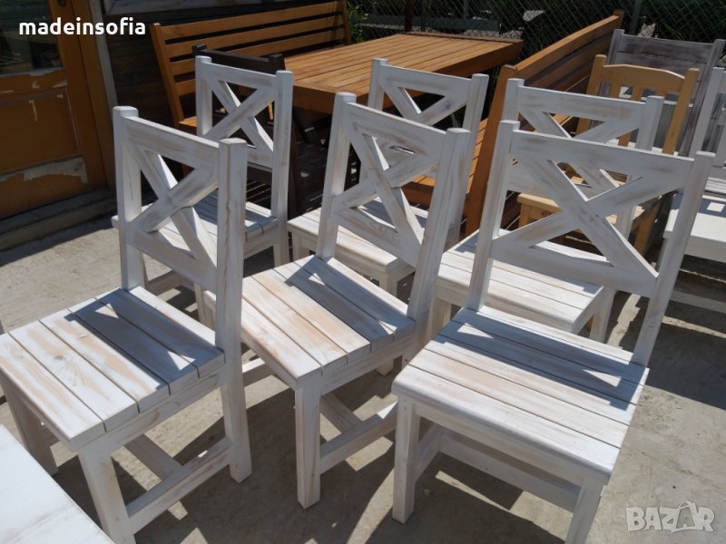 Състарени маси и пейки комплекти, винтидж стил.  , снимка 1