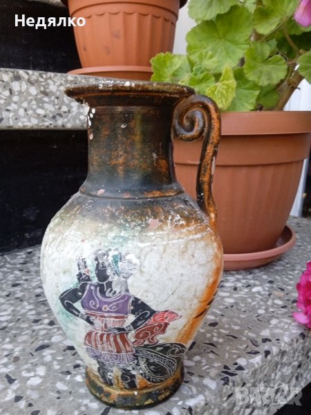 Стара керамична ваза,антична реплика , снимка 1