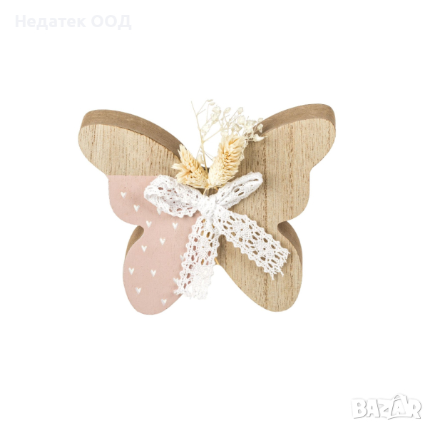 Великденска декорация, Пеперуда, Бяла панделка, 13x2,5x10 см, снимка 1