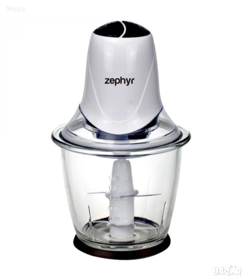 Чопър ZEPHYR ZP 1111 IG със стъклена купа ,1.5 литра, 2 скорости,Бял, снимка 1
