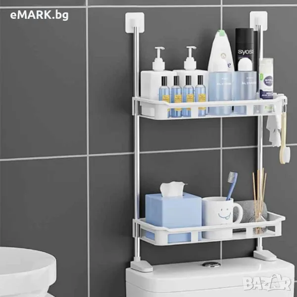 Двуетажна етажерка за баня и кухня от твърда пластмаса, снимка 1