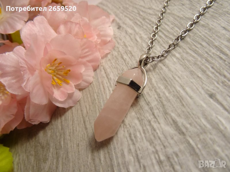 Дамско колие от естествен камък и стомана, снимка 1