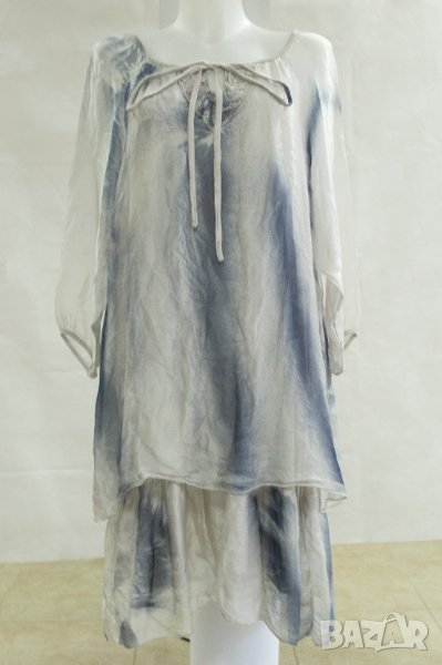 Синя рокля с коприна La Fille du Couturier - M, снимка 1