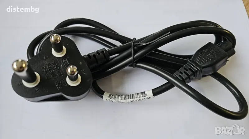 BEcom Захранващ кабел Кабел 3-пинов адаптер за лаптоп Зарядно устройство 1,5 м-черен, снимка 1