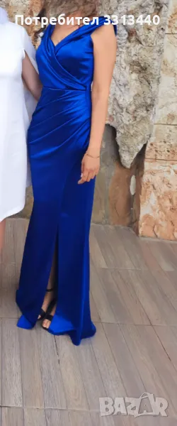 Дълга сатенена рокля, снимка 1