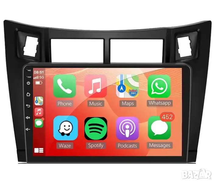 Мултимедия, за Toyota Yaris, с Android, Двоен дин 2, с Андроид, Навигация, TOYOTA YARIS, 2005-2012, снимка 1