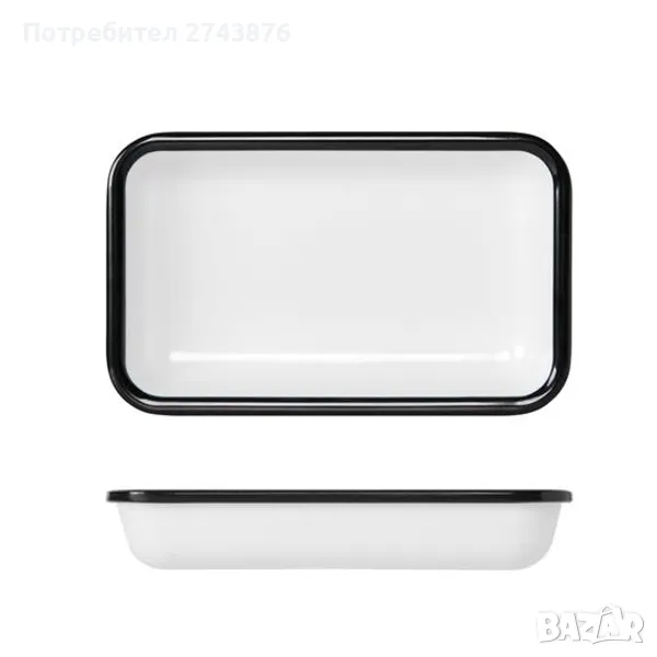 Емайлирана тава Бяла - 32х20х5см, снимка 1